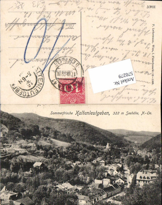 570279, Summer resort Kaltenleutgeben near Vienna Postage paid by Ledermann 10407
