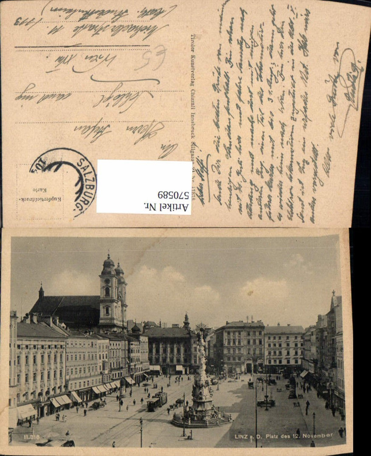 570589, Linz an der Donau, Platz der 12. Novemberg, Hauptplatz (Main Square), tram stop