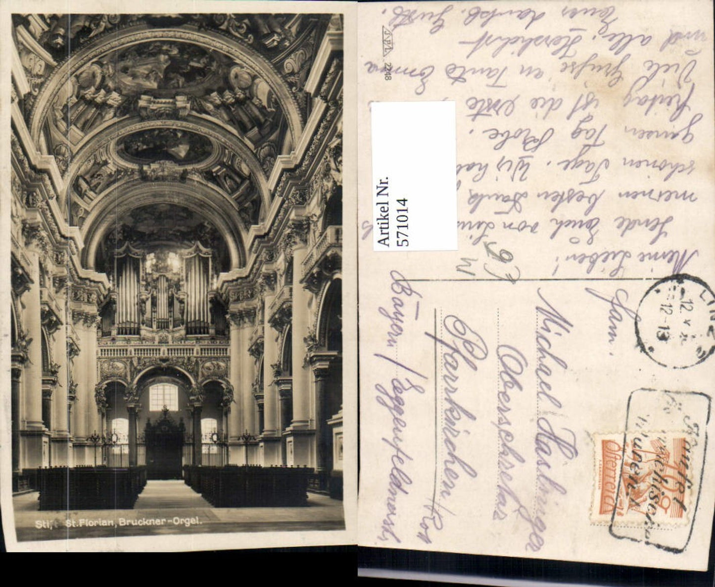 571014, St. Florian Abbey Bruckner Organ