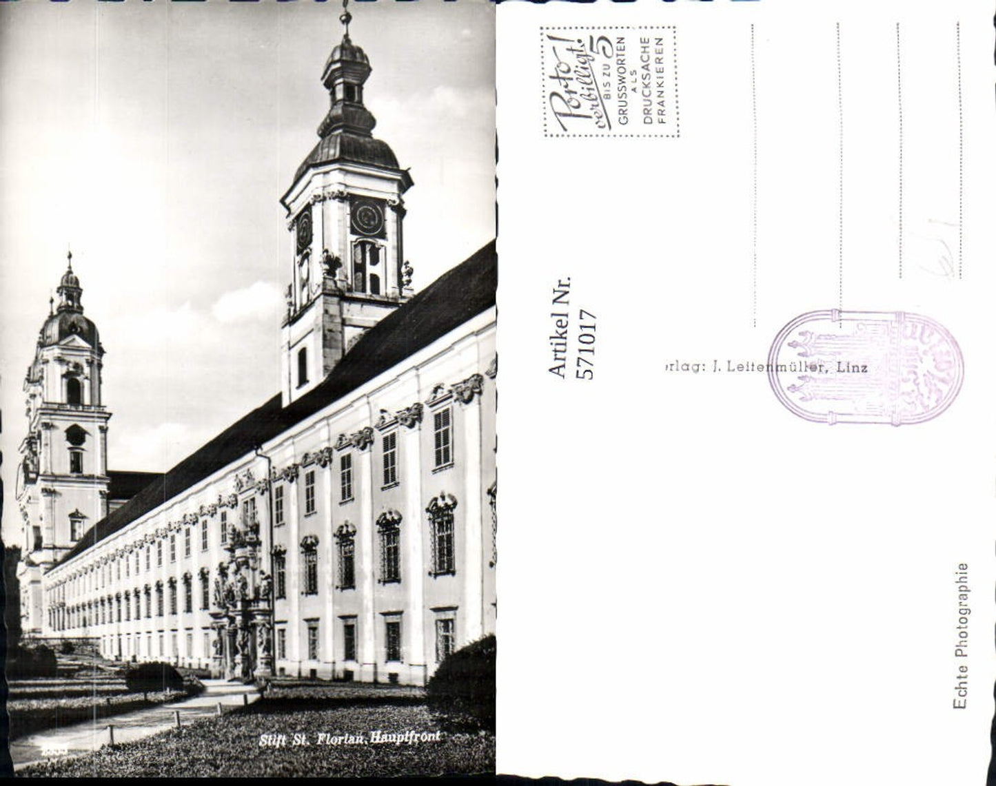 571017, Photo Ak St Florian Stift Main Front