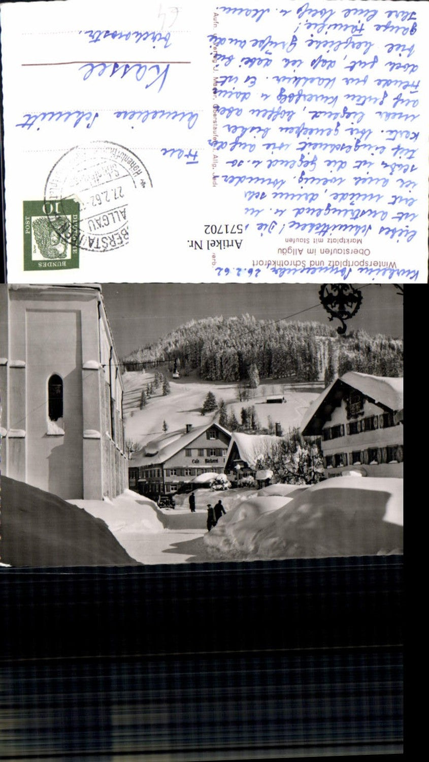 571702, Oberstaufen i. Allgäu, Market Square with Staufen, Winter View