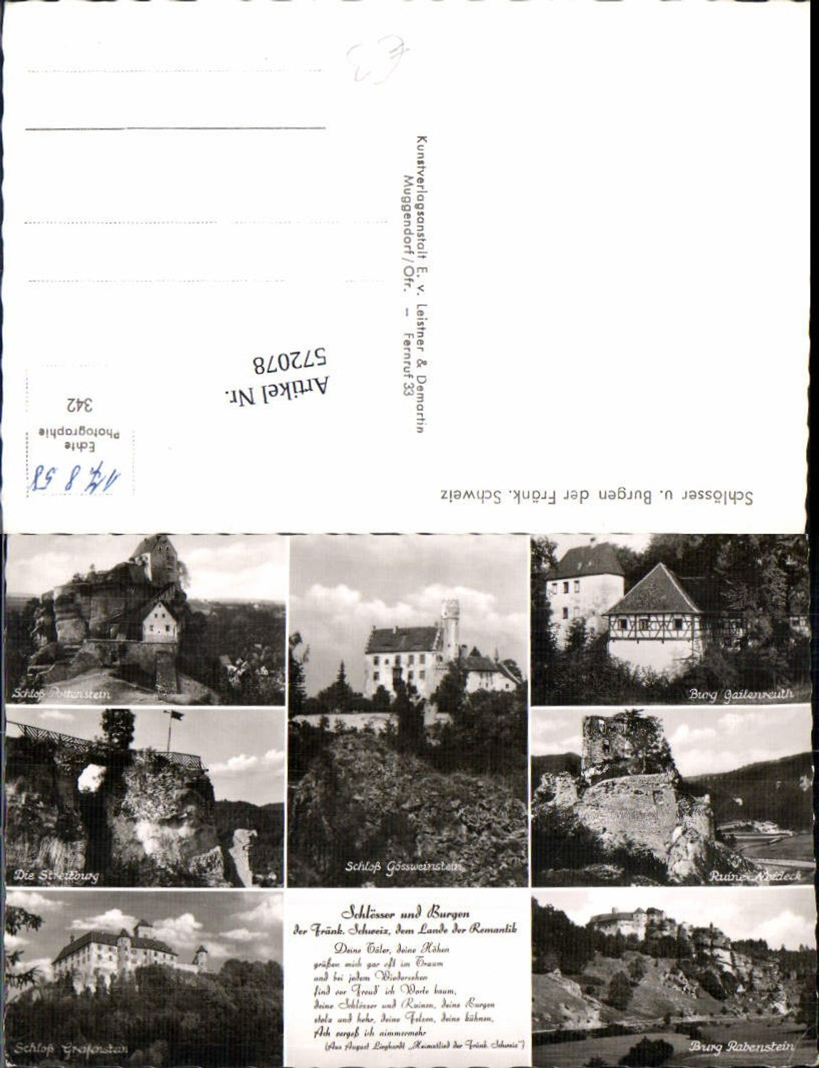 572078, Multi-image Ak Gößweinstein Castle Pottenstein Castle Franconian Switzerland