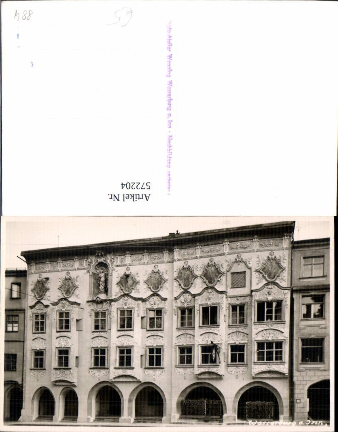 572204, Photo Ak Wasserburg am Inn View of artistic facade