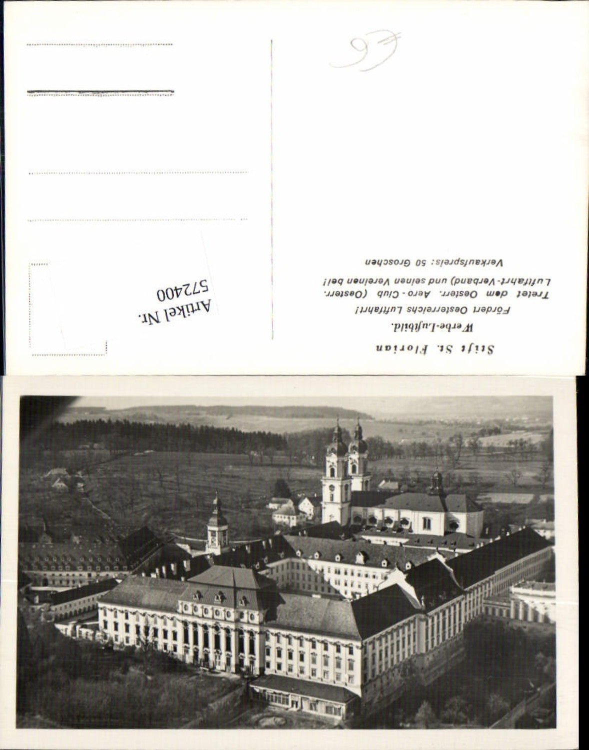 572400, great aerial photograph of St. Florian near Linz