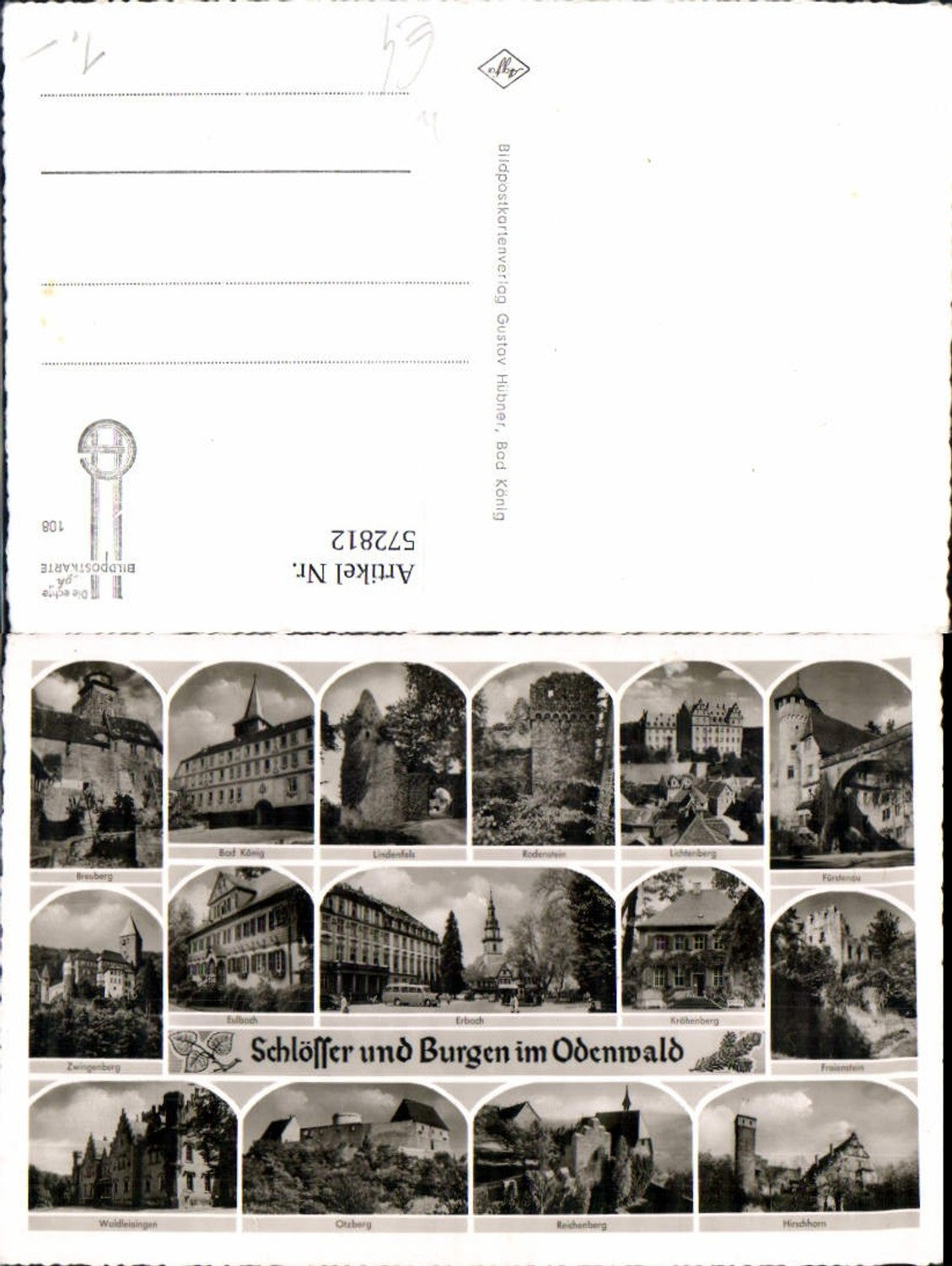 572812, multi-image postcard Odenwald Neustadt Breuberg Zwingenberg Eulbach Erbach 
