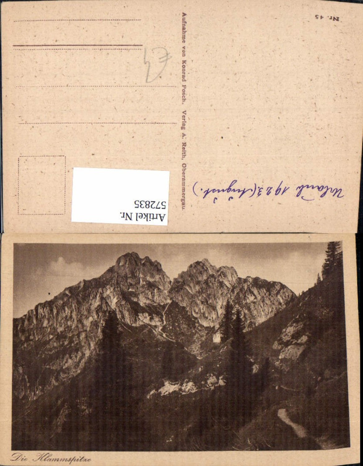 572835,Klammspitze b. Oberammergau 1923