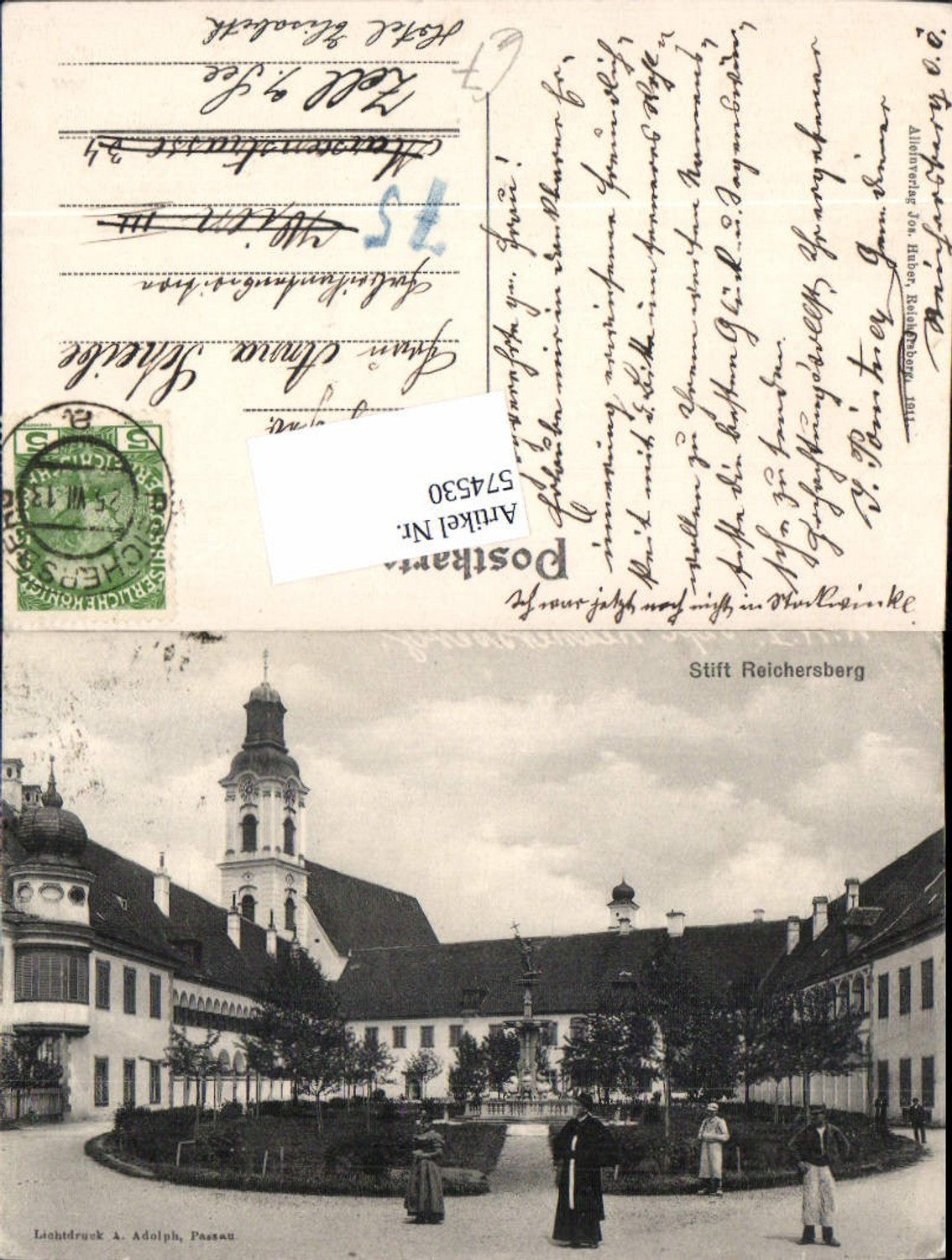574530, great AK Reichersberg Stift near Ried im Innkreis