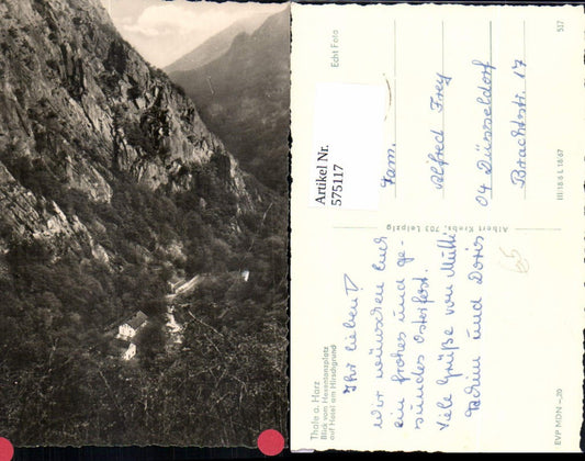 575117, Photo Ak Thale a. Harz View from Hexentanzplatz to Hotel am Hirschgrund