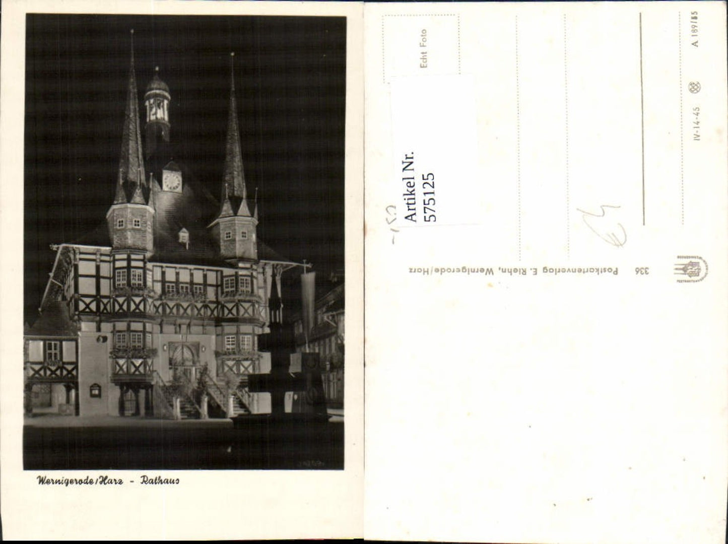575125, Photo: Wernigerode Harz Town Hall at night