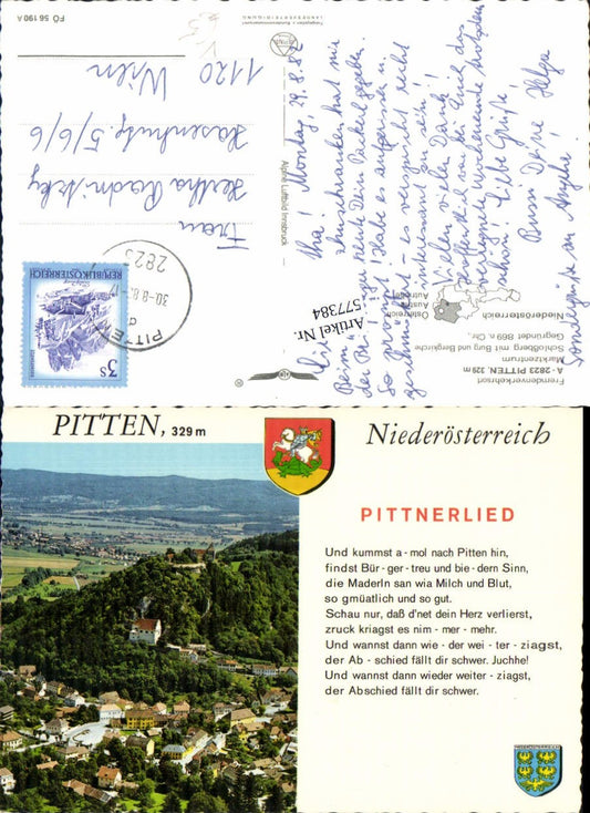 577384,Fliegeraufnahme Pitten Pittnerfeld pub Alpine Luftbild FÖ 56190 A