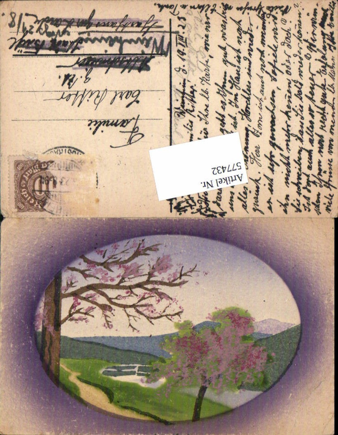 577432, Artist AK hand-painted landscape tree