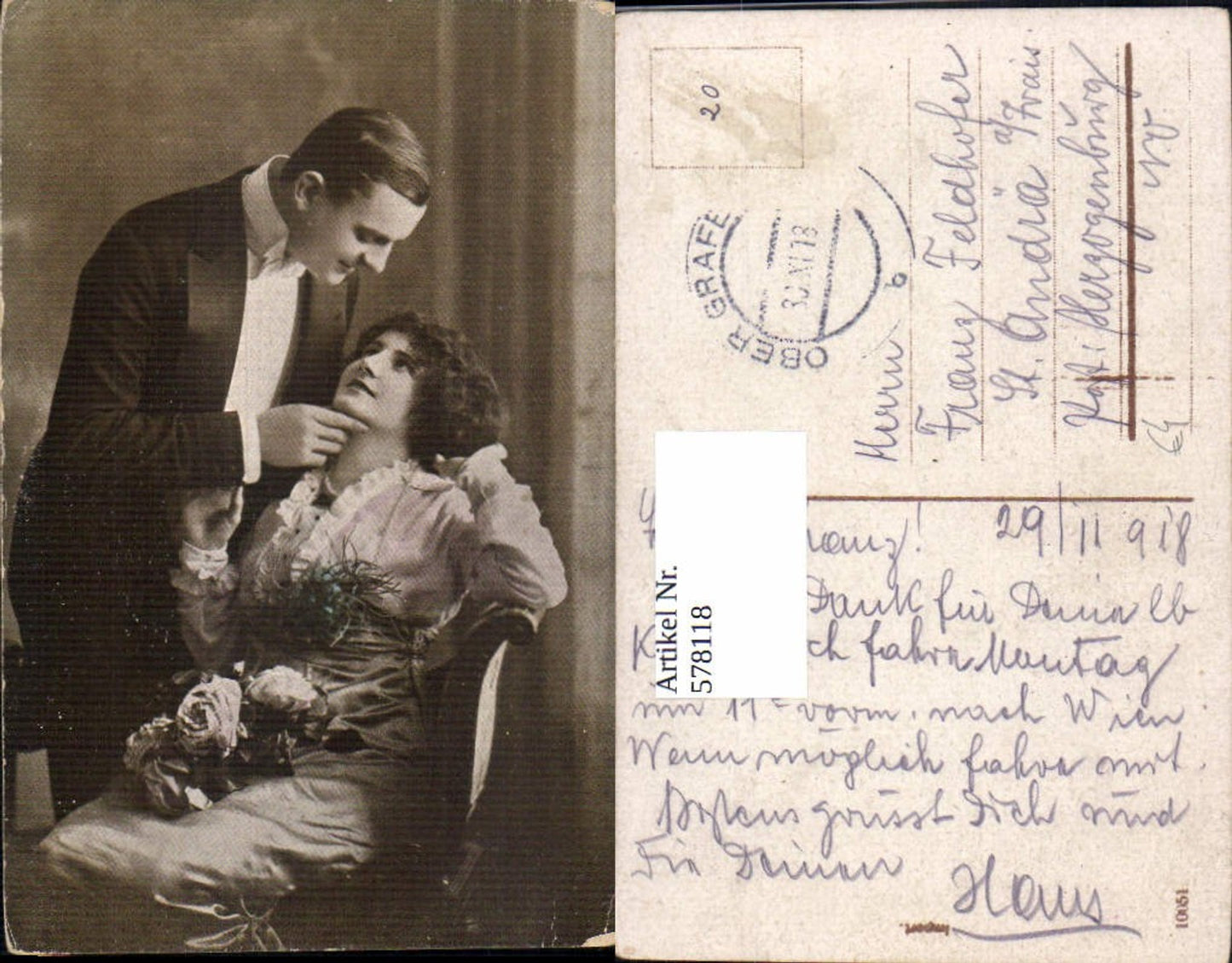 578118,Lovely couple, loving gaze, roses, flowers