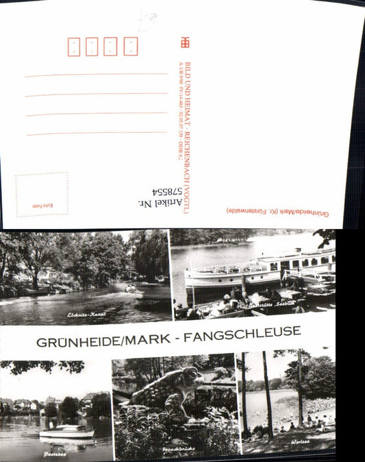 578554, Multi-image Ak Grünheide Mark Fangschleuse Froschbrücke Werlsee