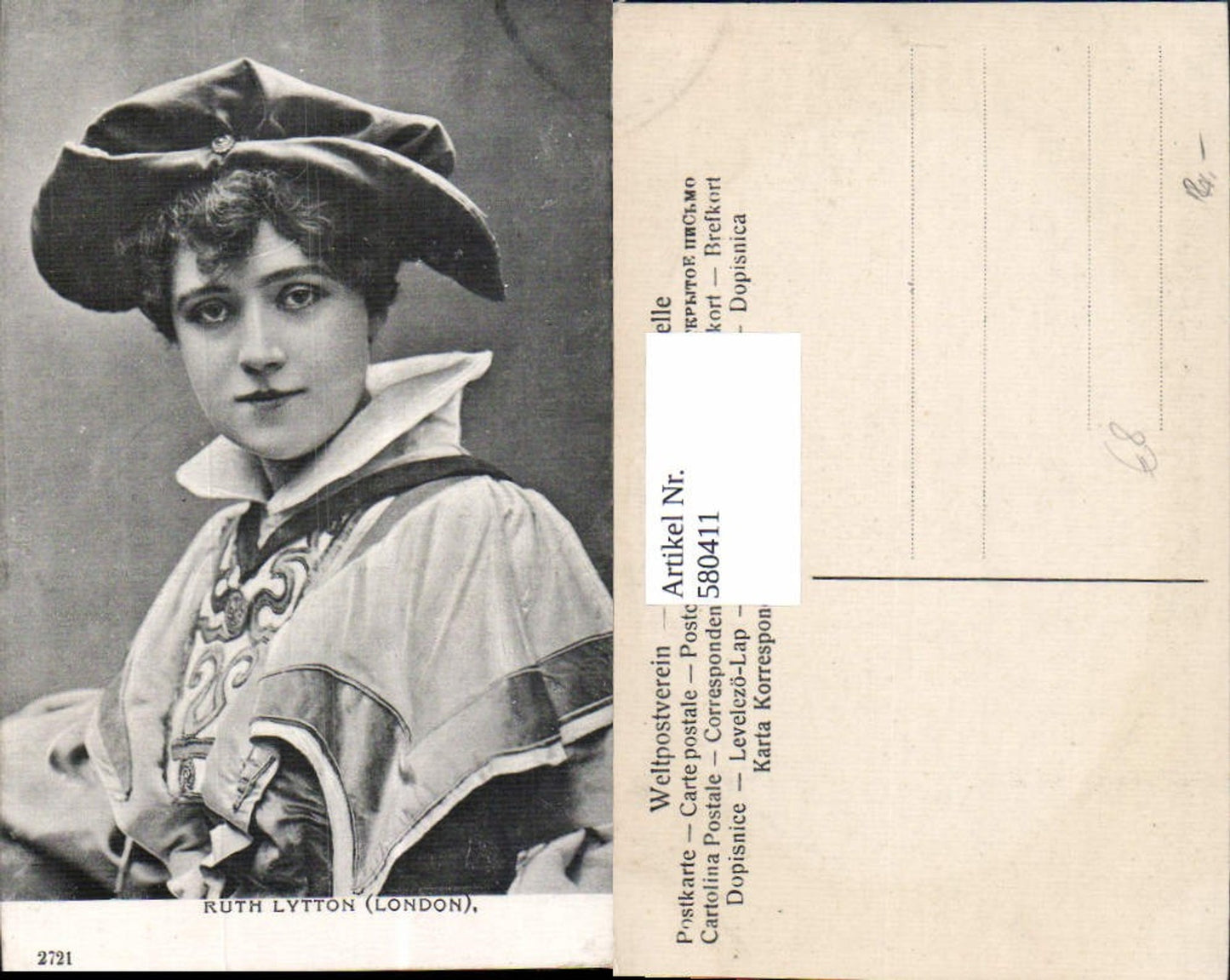 580411, Ruth Lytton London Opera Singer Opera