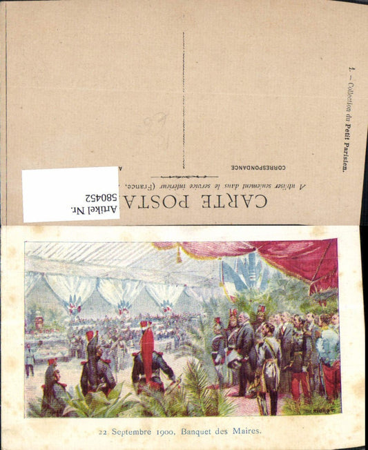 580452, Artist Ak Banquet des Maires France 1900 19th century