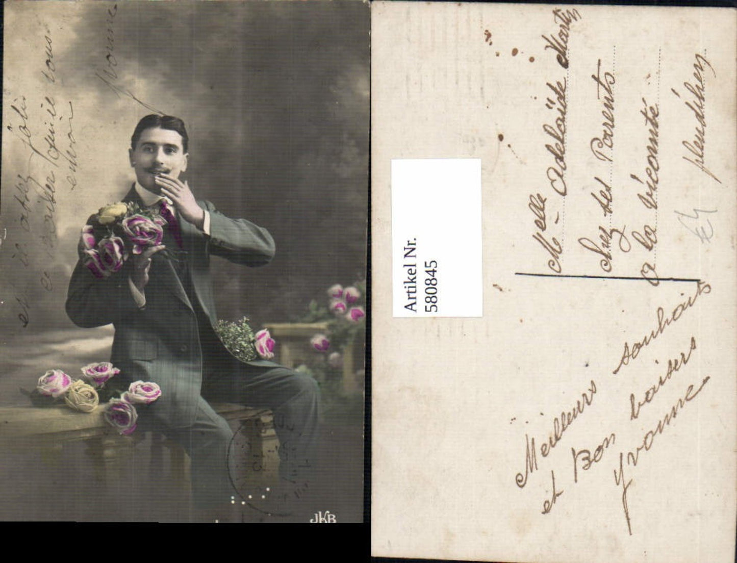 580845, Man Suit Roses Flowers