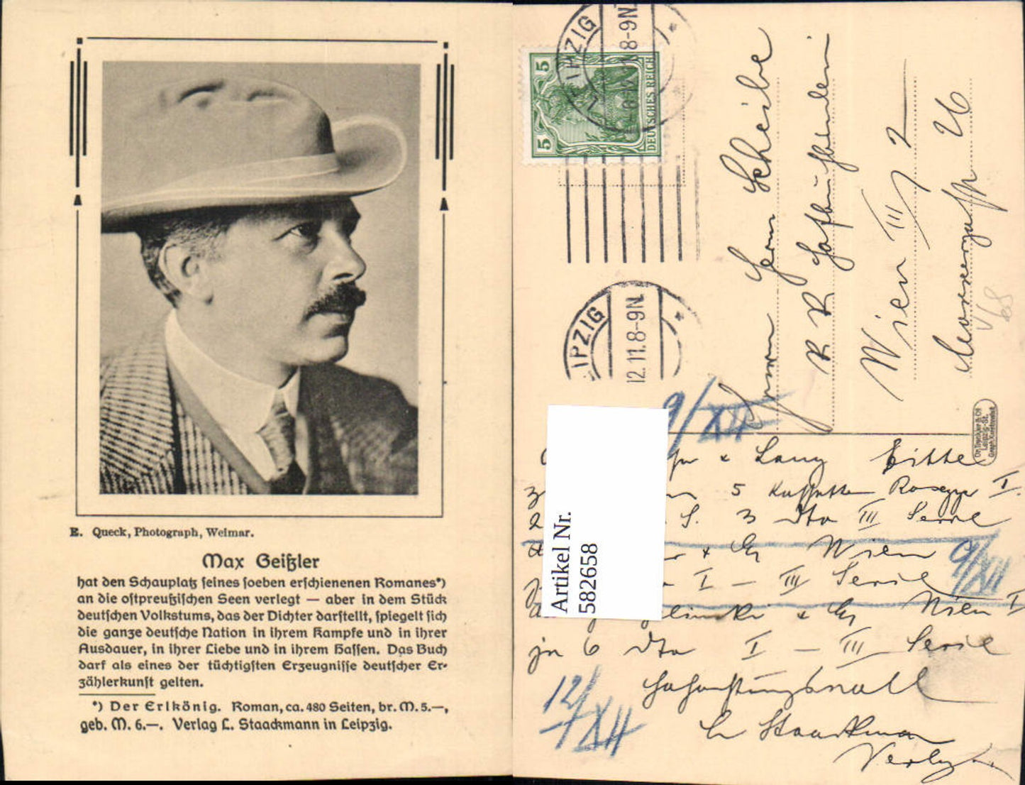 582658, Max Geißler, writer, pub E. Queck