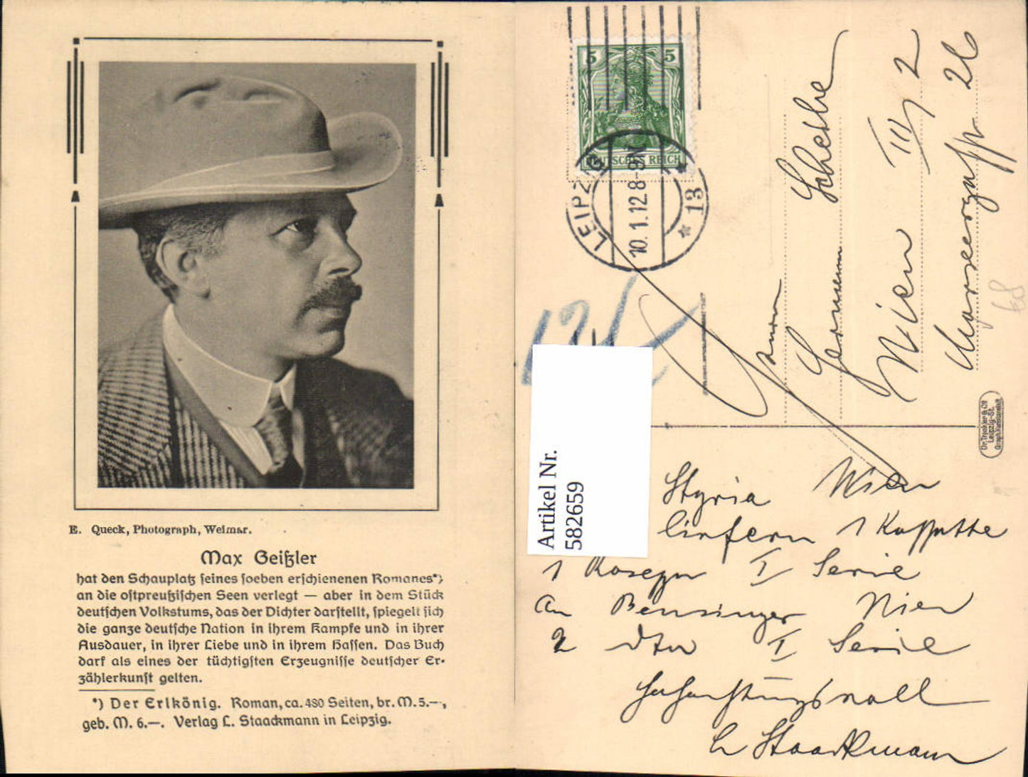 582659, Max Geißler, writer, pub E. Queck