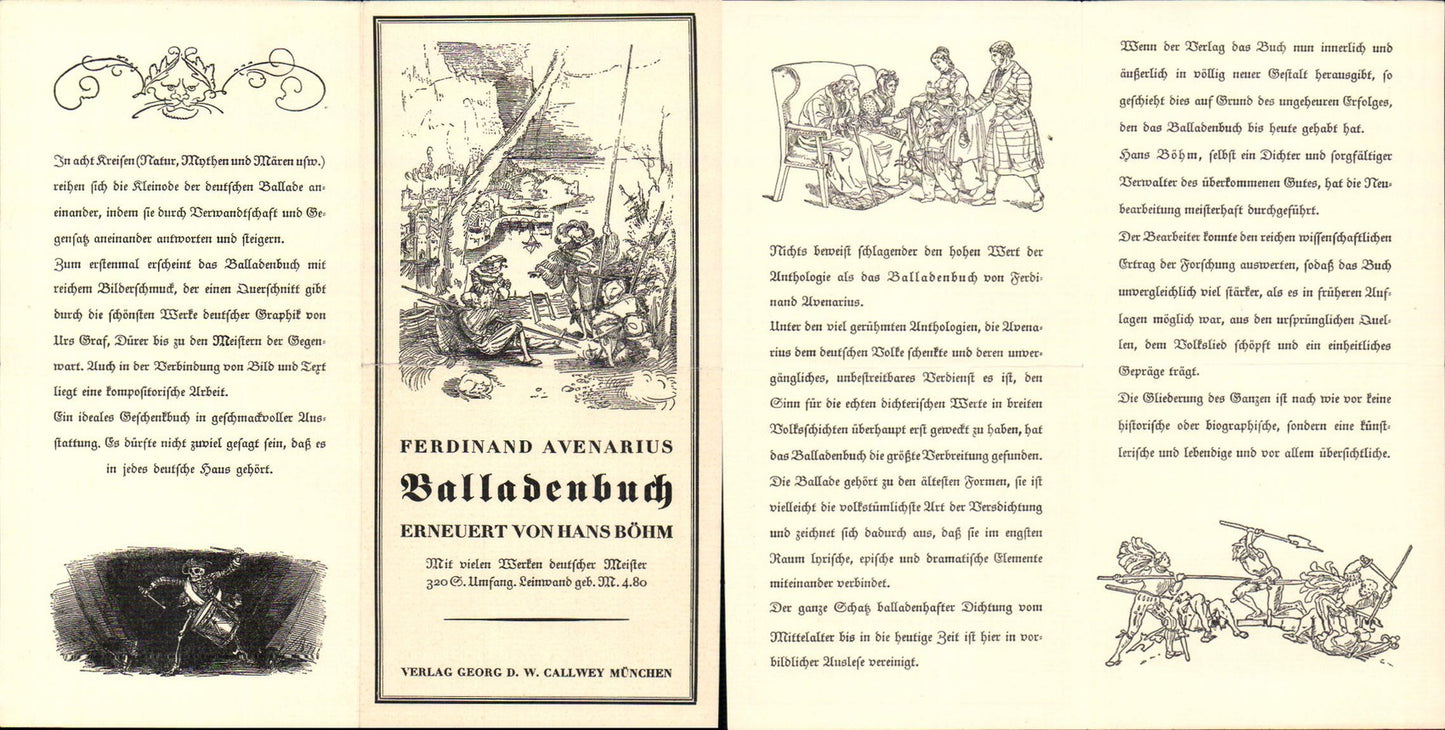 Advertisement Receipt Ballad Book Ferdinand Avenarius Hans Böhm Publisher Callwey Munich