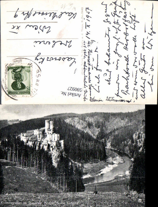 590927,Photo Ak Raabs on the Thaya Kollmitzgraben i. Thayathale ruin Kollmitz