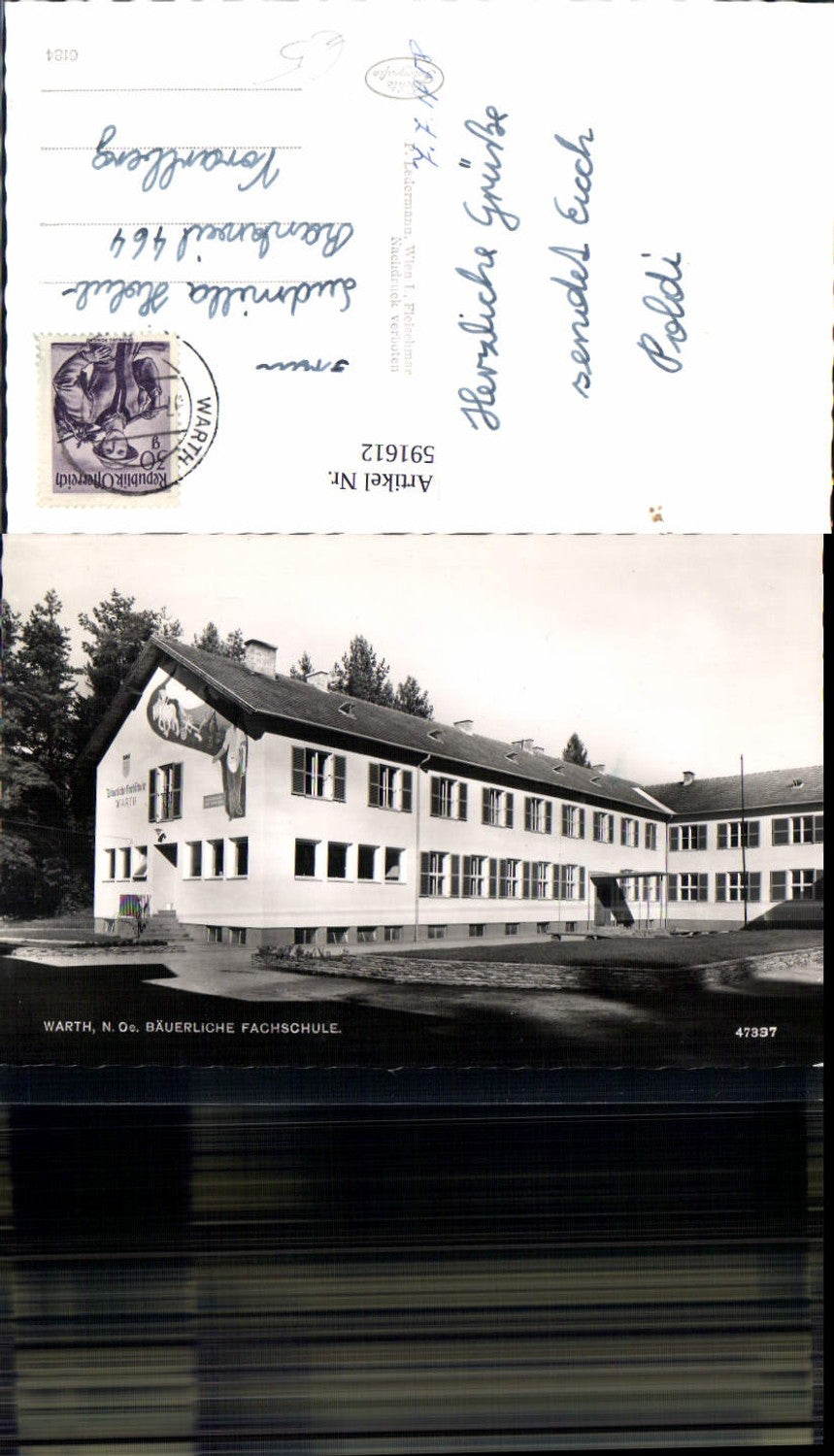 591612,Foto Ak Warth Bäuerliche Fachschule