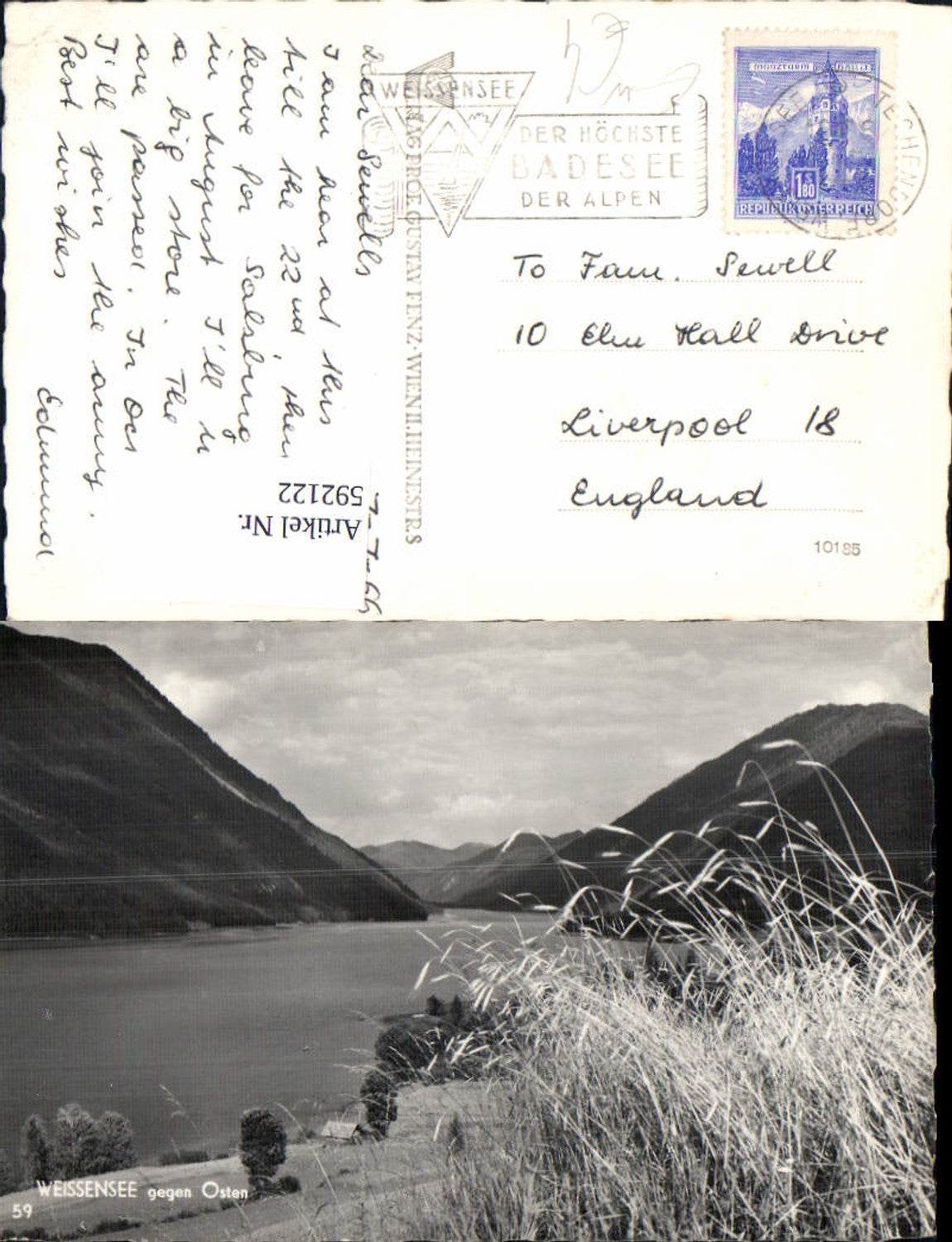 592122, Photo postcard Weissensee opposite east Weissensee