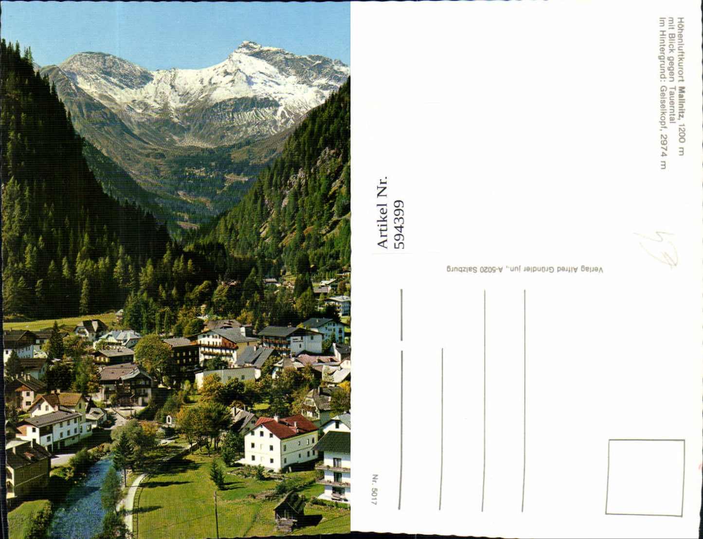 594399, Mallnitz with view towards Tauerntal Geiselkopf