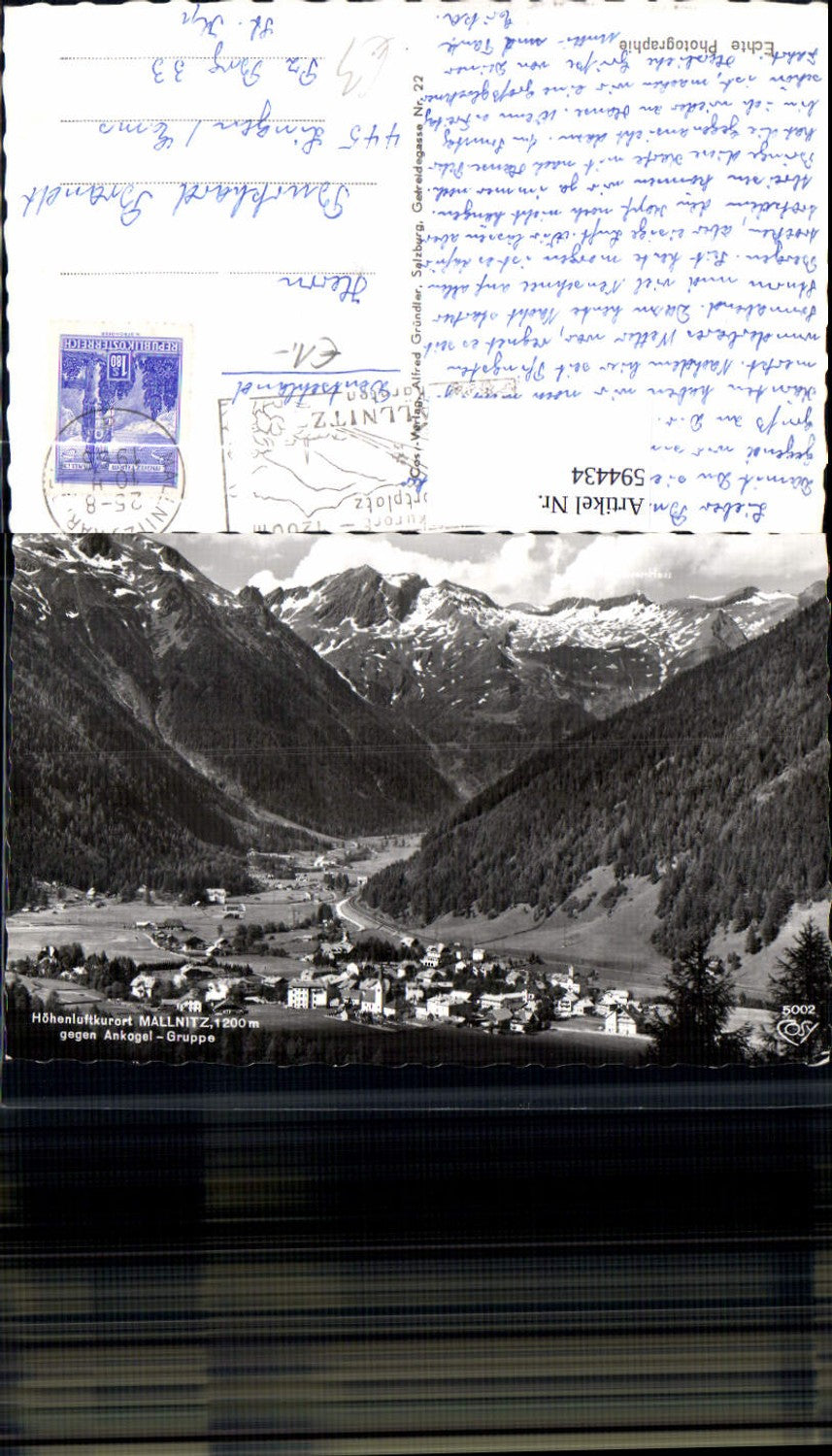 594434, Photo Ak Mallnitz against Ankogel Group