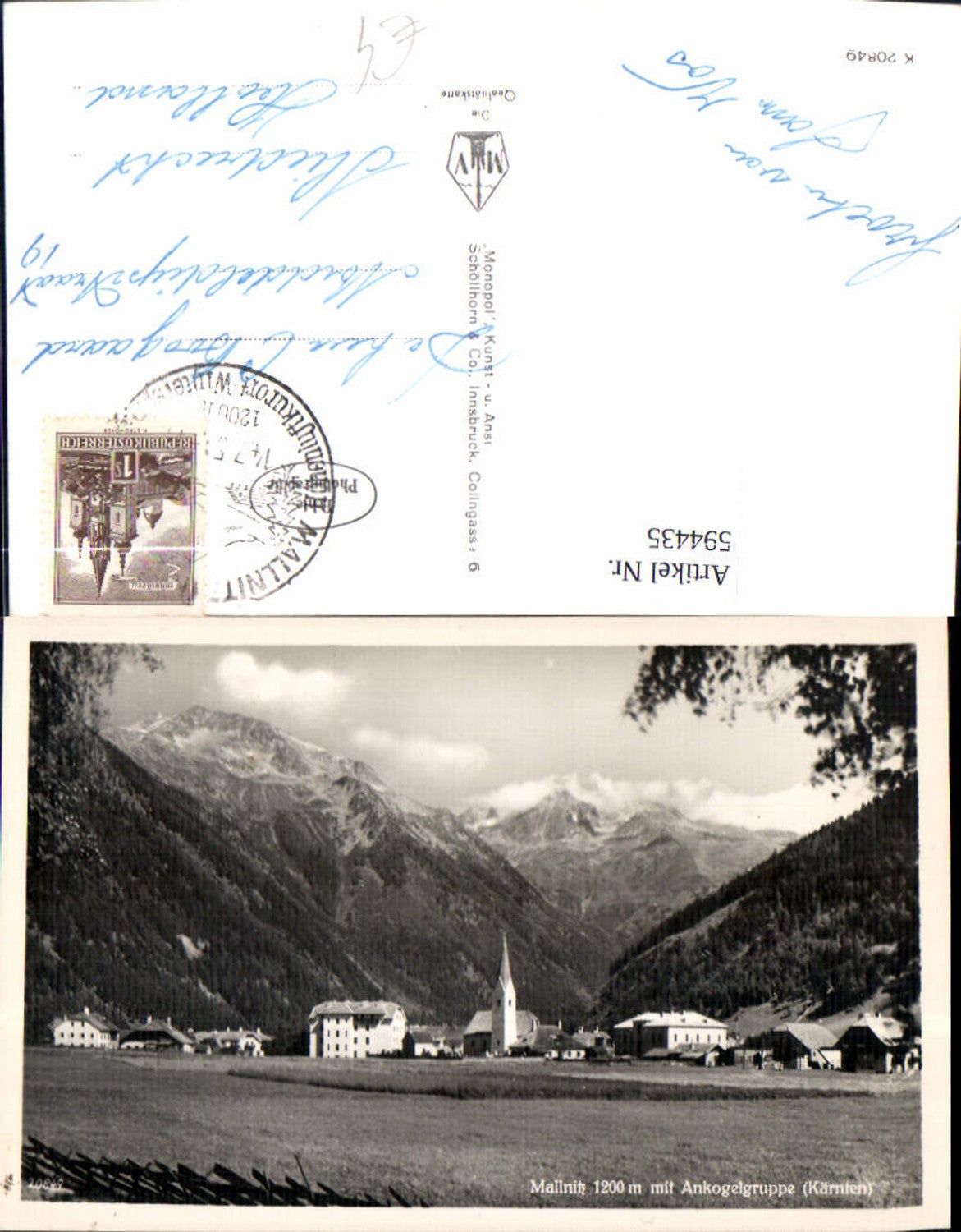 594435, Photo Ak Mallnitz with Ankogel Group