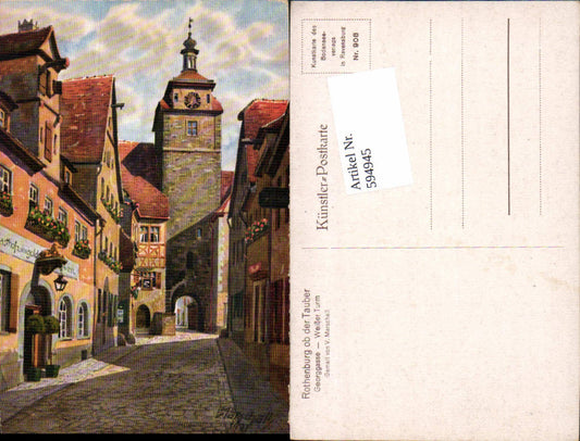 594945, Artist AK V. Marschall Rothenburg ob der Tauber