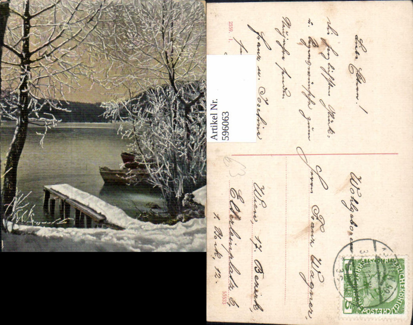 596063, Christmas, landing stage, boats, winter landscape, lake