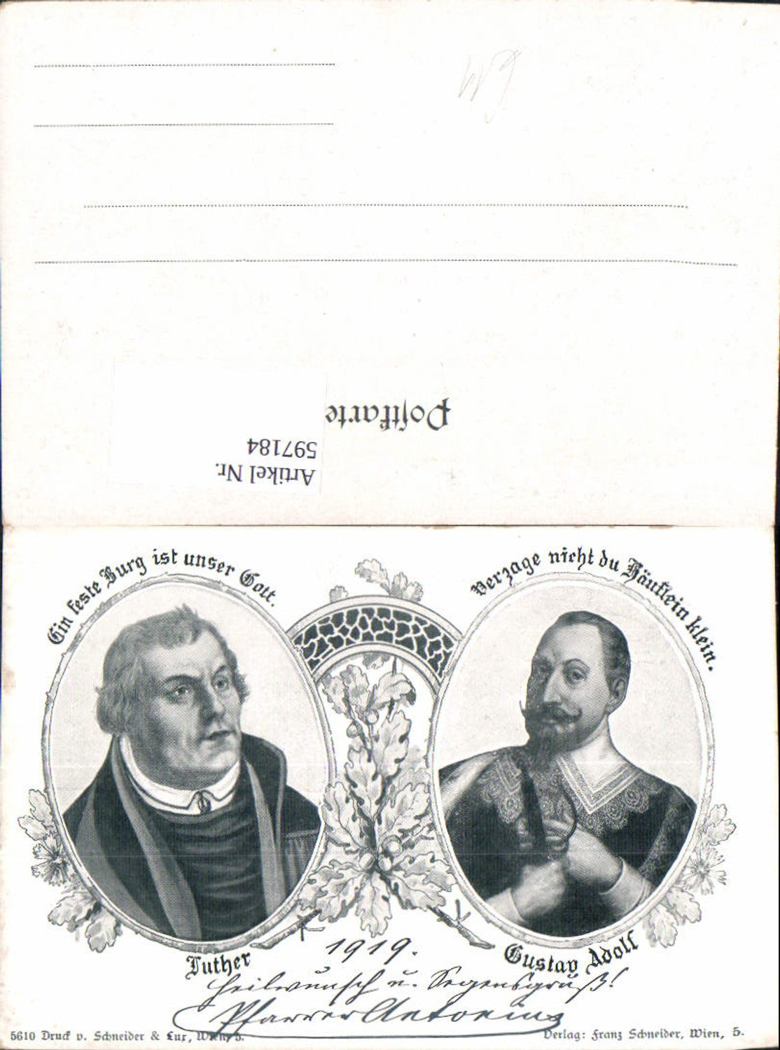 597184, Martin Luther Gustav Adolf New Year's greeting Anthony's saying Oak leaves