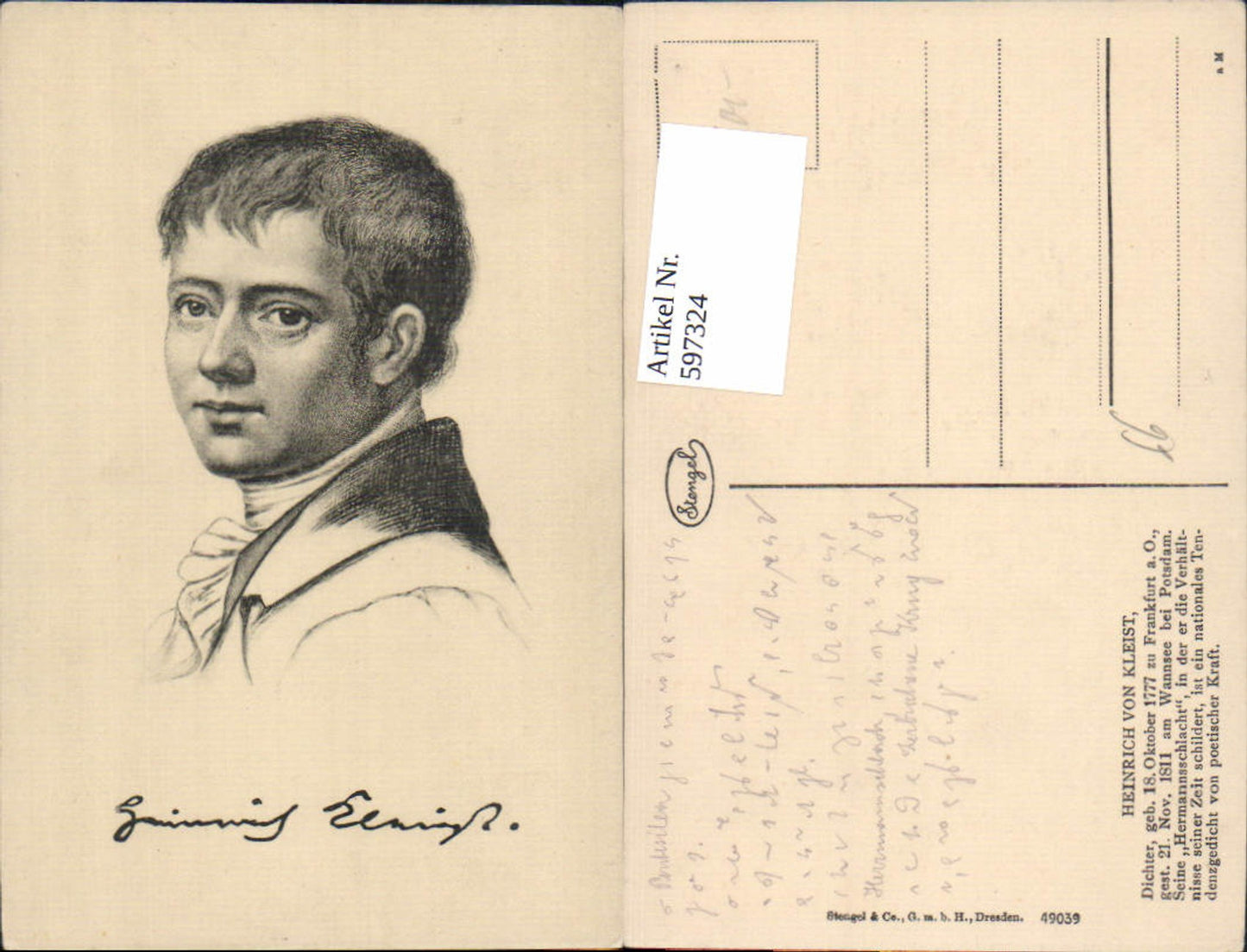 597324, Heinrich von Kleist, poet, art, science
