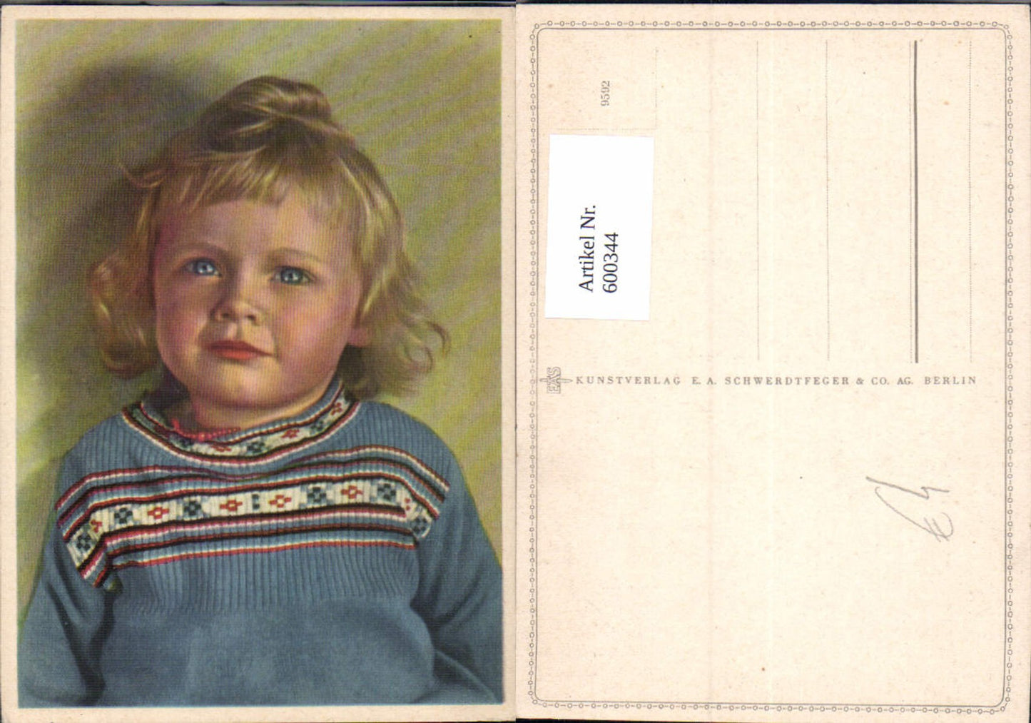 600344, Child Blonde Curly-haired Portrait