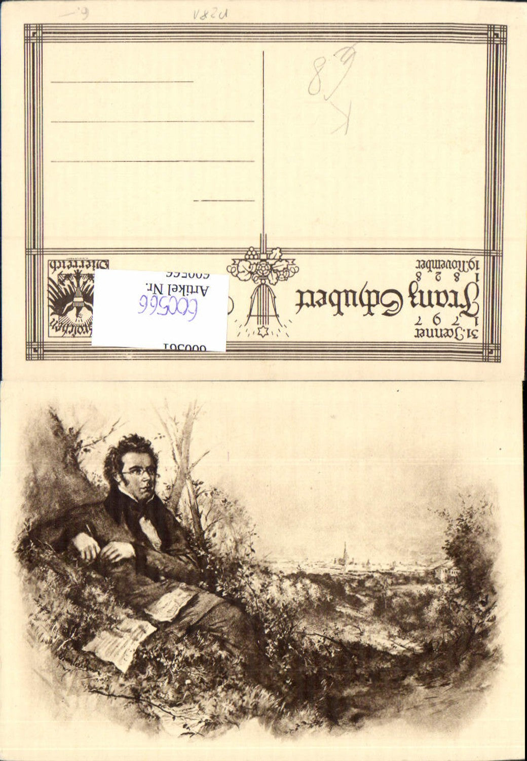 600566, Artist Ak Composer Franz Schubert
