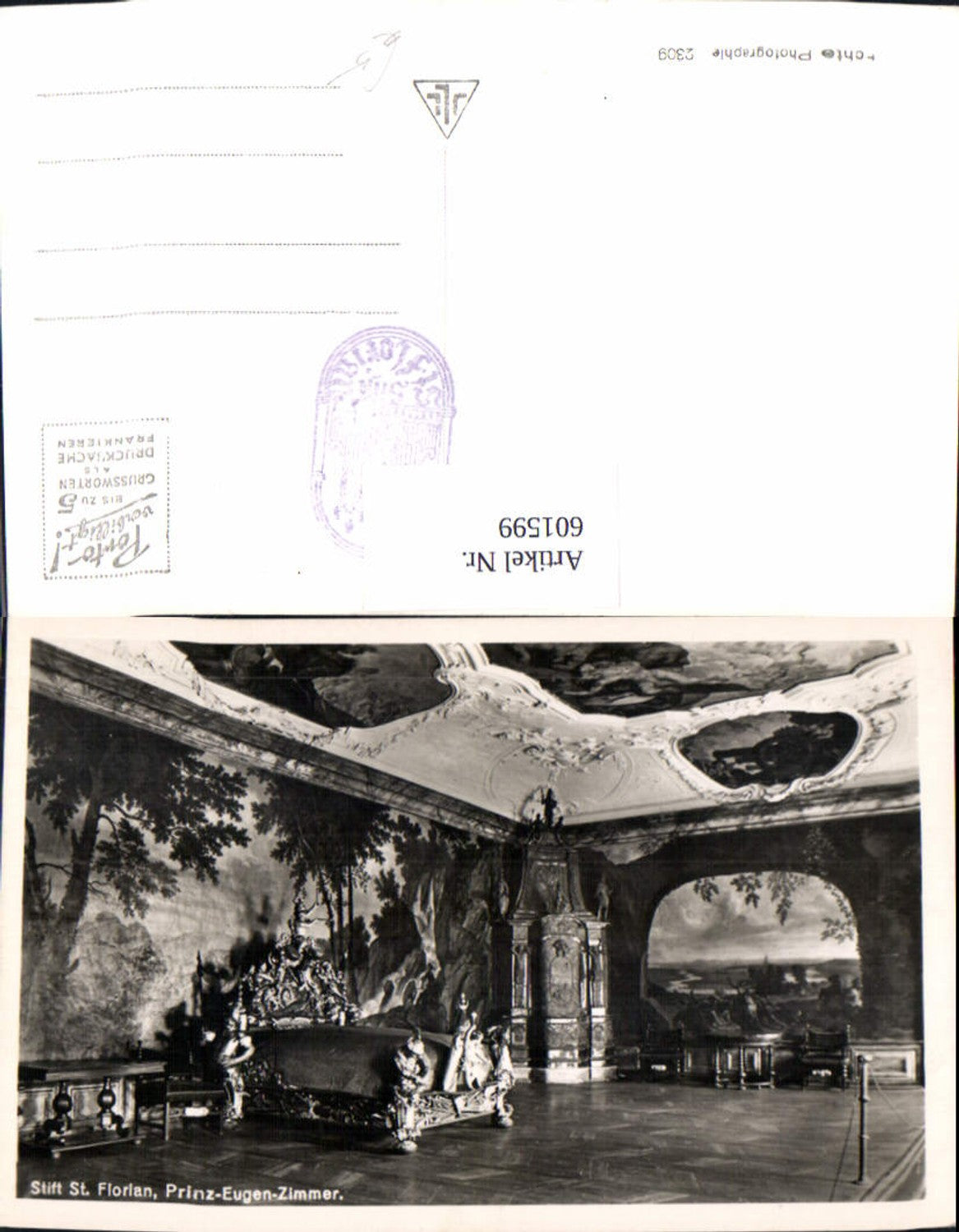 601599, Photo Ak Stift St Florian Prince Eugen Room Interior