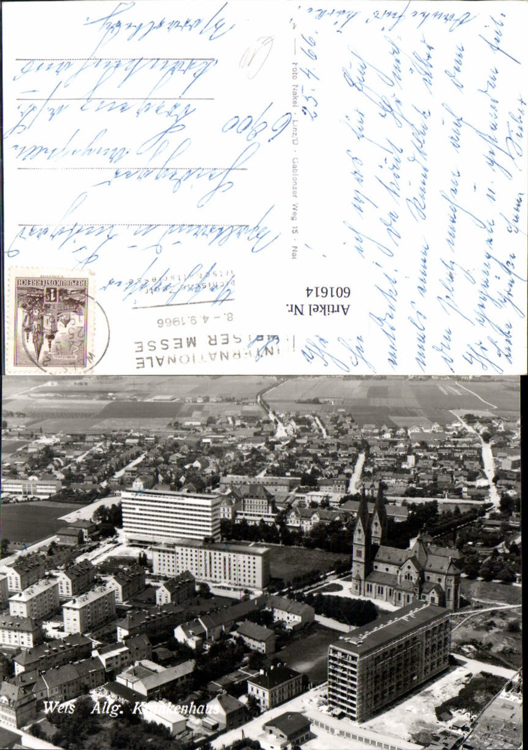 601614, Aerial view of Wels Hospital
