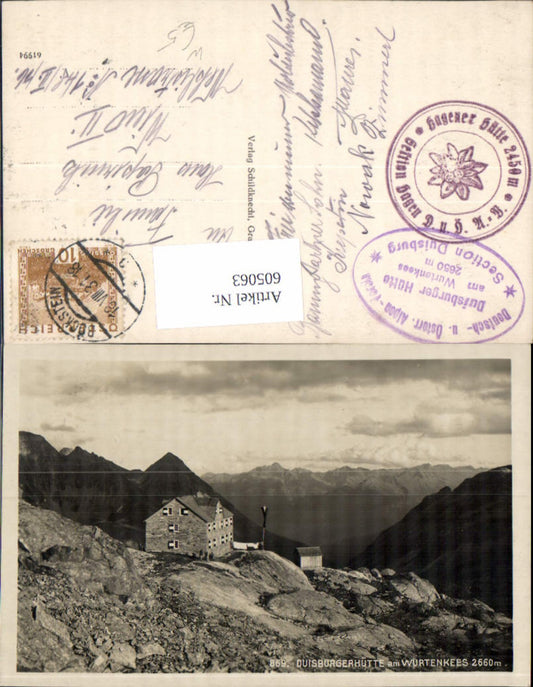 605063, Photo Ak Duisburger Hütte a. Wurtenkees Flattach