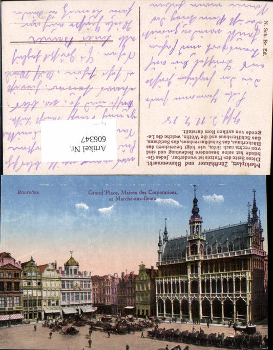 606347, Brussels Bruxelles Market Square Guildhalls and Flower Market Grand Place Maison des Corporations