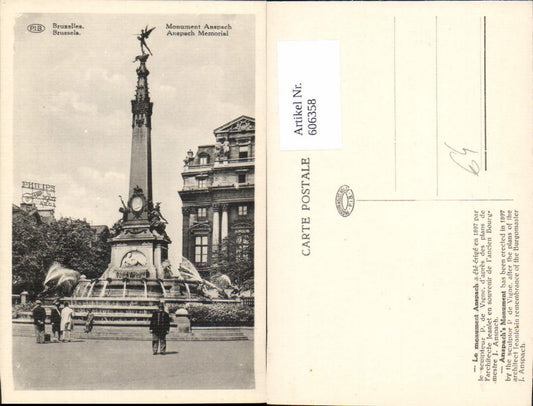 606358, Brussels Monument Anspach Memorial Fountain