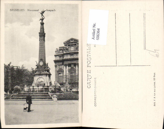 606364, Brussels Monument Anspach Monument Fountain