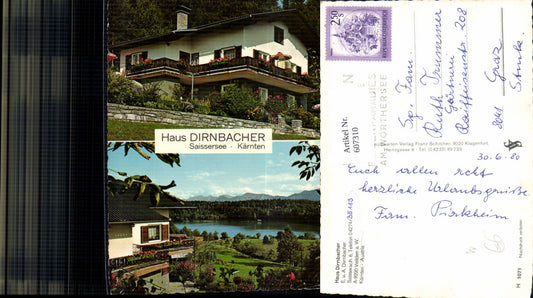 607310,Multi-image postcard Velden am Wörthersee Saisserach House Dirnbacher