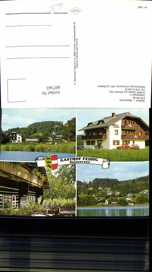 607343, Multi-image Ak Velden a. Wörthersee Gasthof Restaurant Feidig