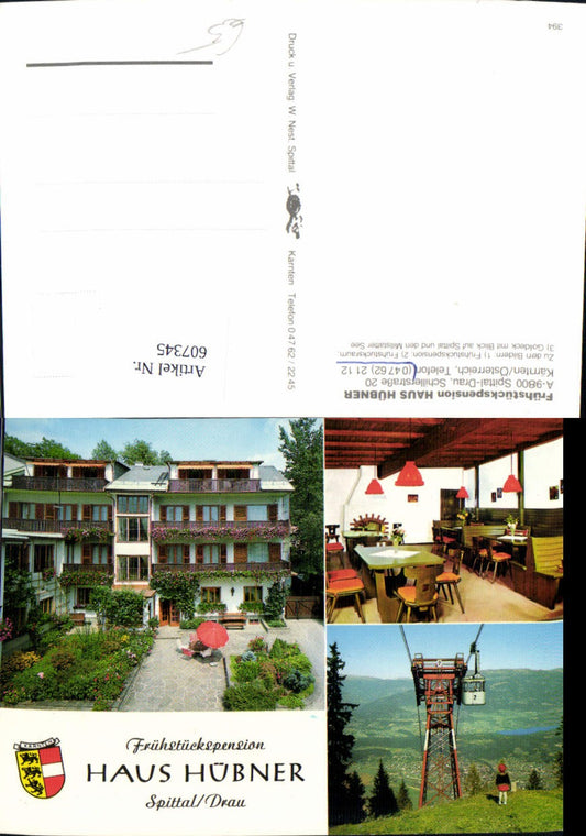 607345, Multi-image Ak Spittal an der Drau Bed and Breakfast Haus Hübner Cable Car Gondola