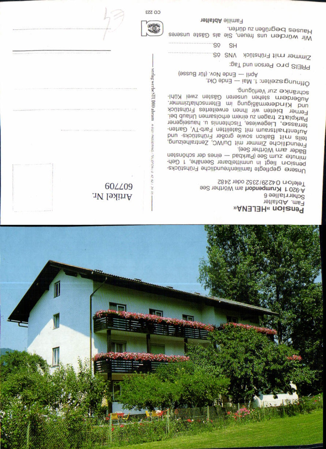607709,Krumpendorf a. Wörthersee Pension Helena