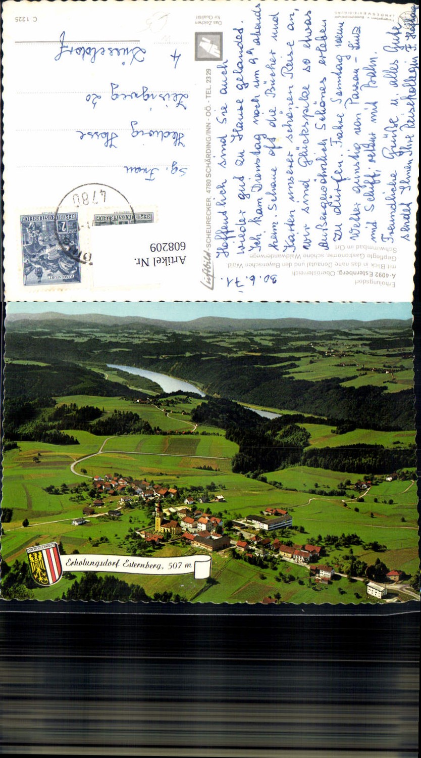 608209, Esternberg View of the Danube Valley and the Bavarian Forest