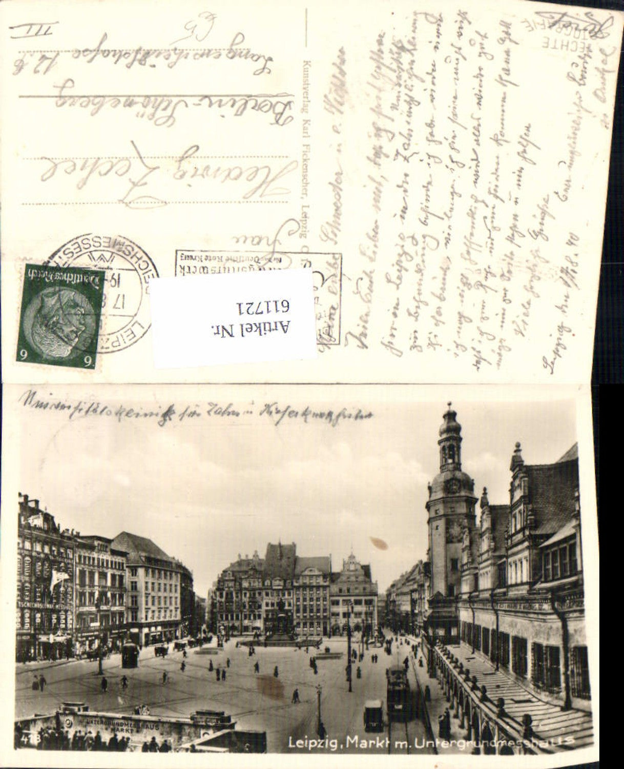 611721, Leipzig Market with underground measuring station tram