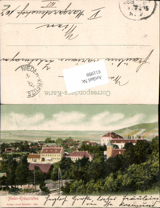 611999,tolle AK Nieder-Kreuzstetten bei Mistelbach 1904