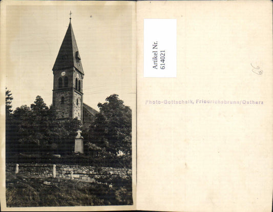 614021, Photo Ak Friedrichsbrunn Thale view of church