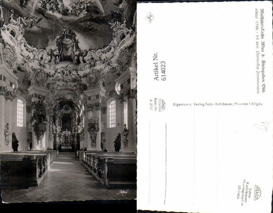 614023, Photo Ak Pilgrimage Church Wies near Steingaden Upper Bavaria Church Interior view